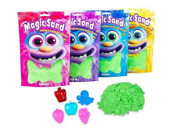 Кінетичний пісок Magic sand в пакеті 39403-2 салатовий 0,5кг ТМ STRATEG Київ