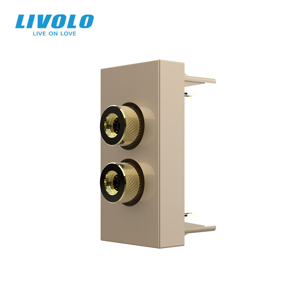 LIVOLO Аудіо розетка LIVOLO Banana Plug, золота, для колонок / підсилювача, модуль 0.5 поста (V Коломия - фото 1