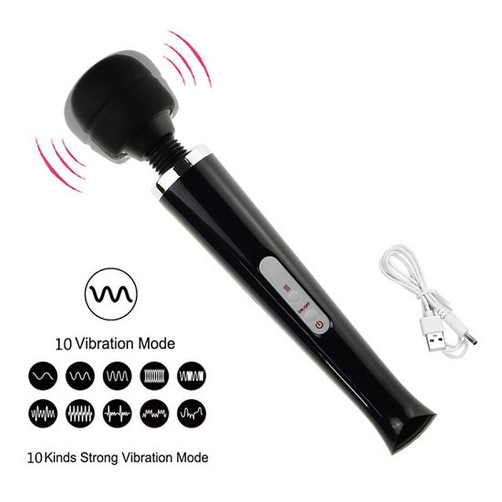 Вибромассажер Massager Wand USB Black 10 Function Sex Aura Киев - изображение 6