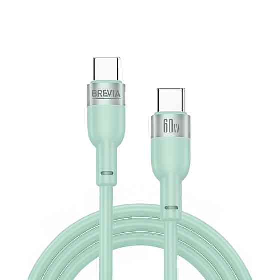 Кабель Brevia Type-C to Type-C 60W 1,2м м'ятний ZIP (52120MCCZ1) Львів
