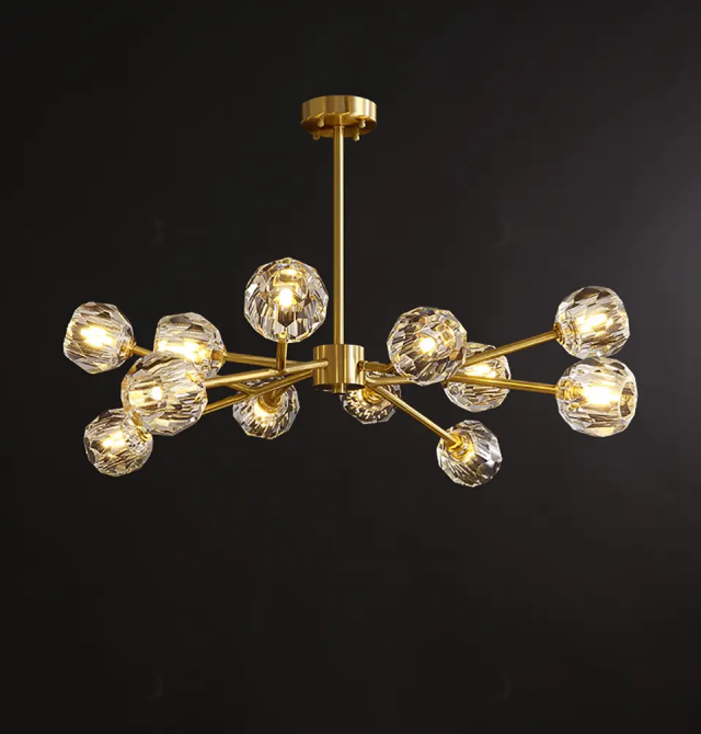Светодиодная хрустальная люстра Краски 8613 (Золотистая) на 12 плафонов Винница - изображение 2
