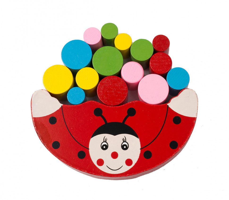 Детская игрушка балансир Божья коровка MD 1276 деревянная Божья коровка Красная Винница - изображение 1