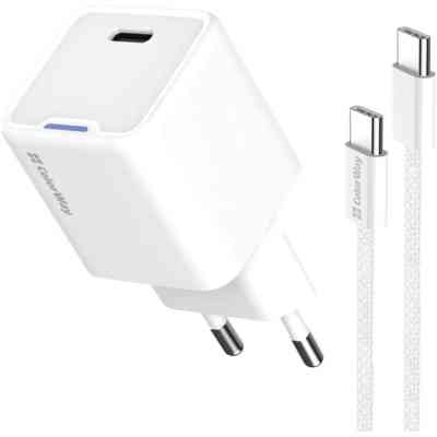 Зарядний пристрій ColorWay GaN Mini 30W PD Port PPS USB-C white + cable Type-C (CW-CHS054PDC-WT) Вінниця