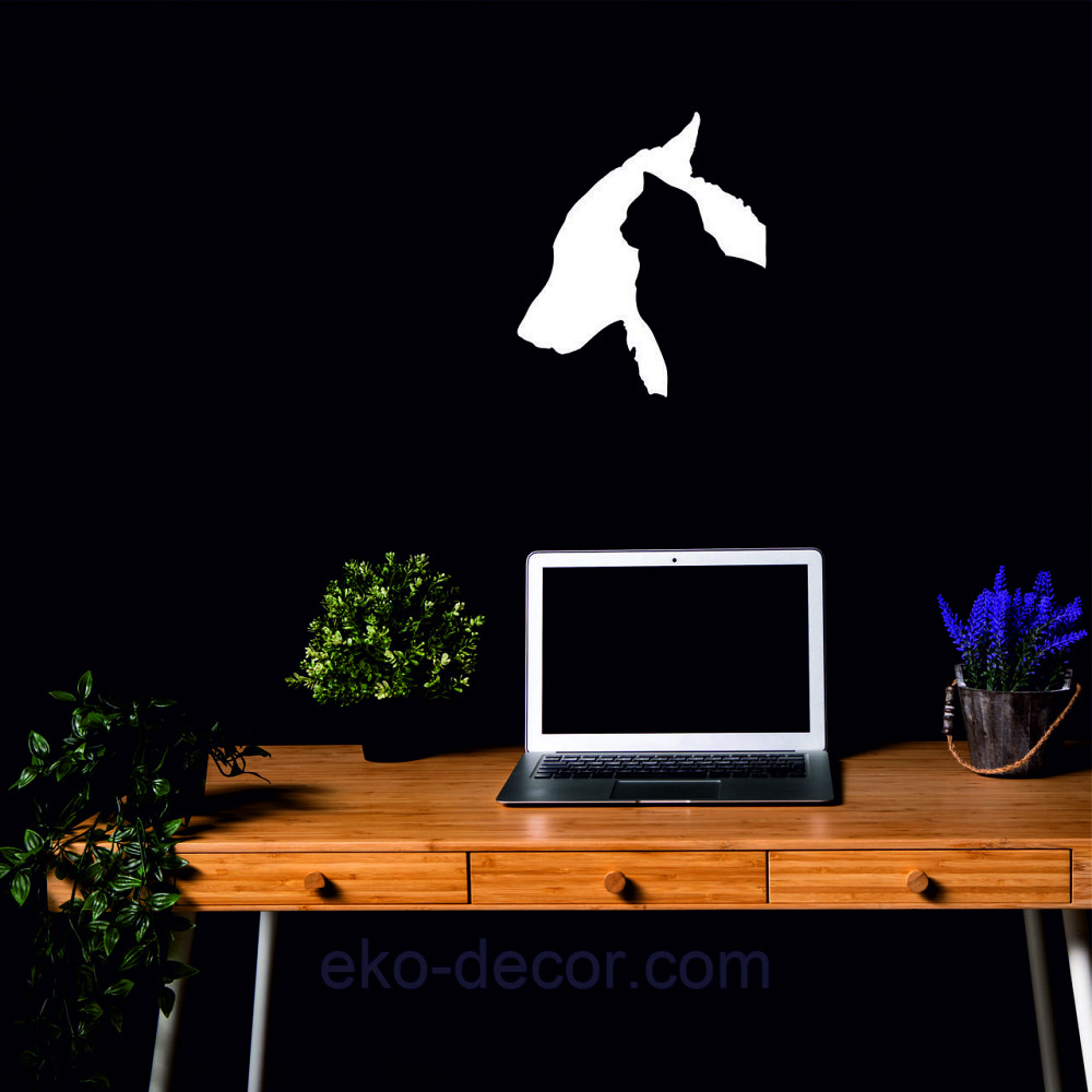 Декоративне настінне Панно «Кіт та Собака», Декор на стіну 90*78 см, Білий Київ - фото 4