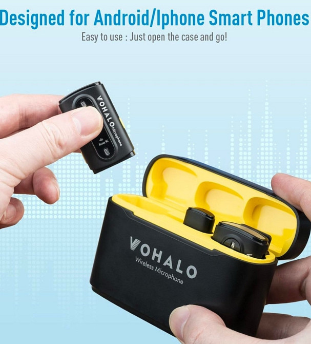 Бездротовий петличний мікрофон VOHALO для iPhone iPad Android. Київ - фото 1