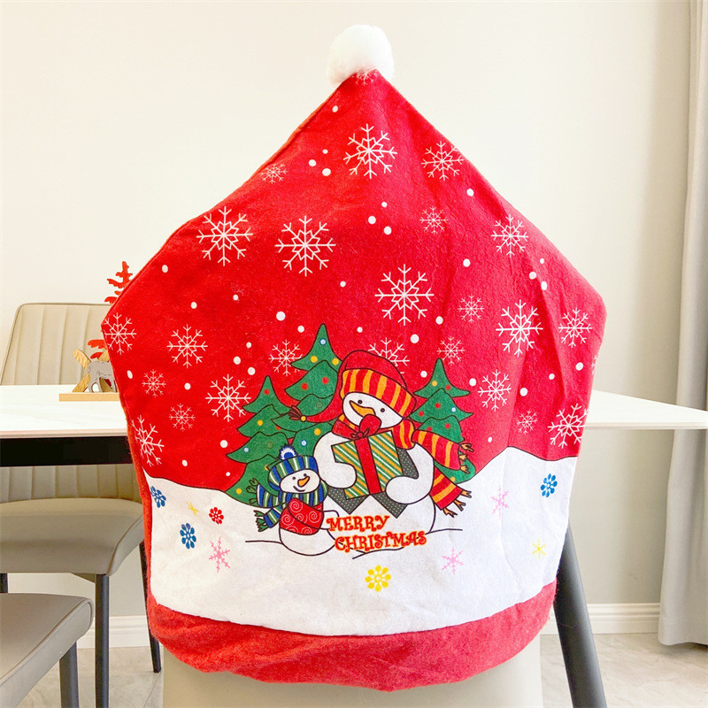 Новогодний чехол на стул Снеговики 1 штука 48 на 55 см разноцветный Киев - изображение 5