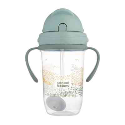 Поїльник-непроливайка Canpol babies MOUNTAINS з трубочкою і обтяжувачем, 270 мл, зелена (56/620_gre) Вінниця