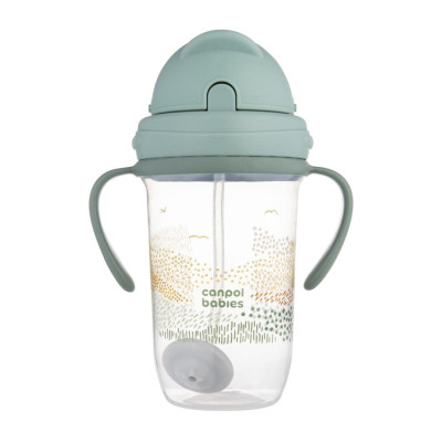 Поїльник-непроливайка Canpol babies MOUNTAINS з трубочкою і обтяжувачем, 270 мл, зелена (56/620_gre) Вінниця - фото 4