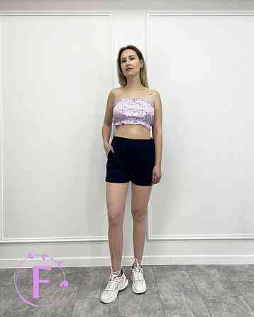 Летний женский топ с рюшами «Ruffie» 46, Лавандовий, В квітку Киев