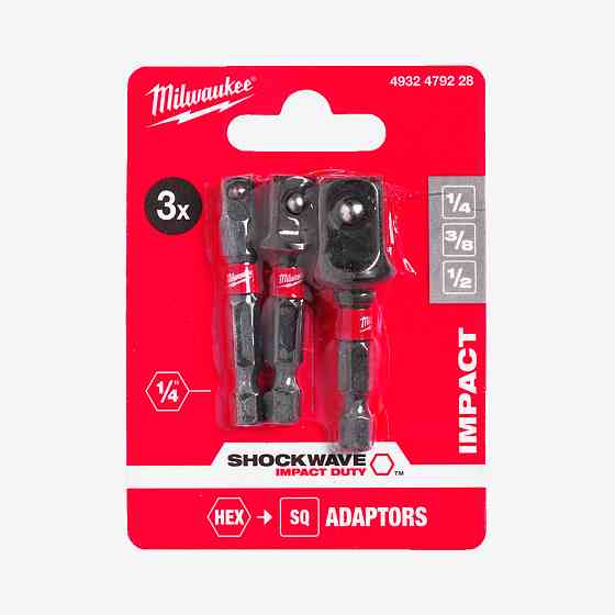 Набір перехідників ShW MILWAUKEE з 1/4''HEX (3шт) Одеса