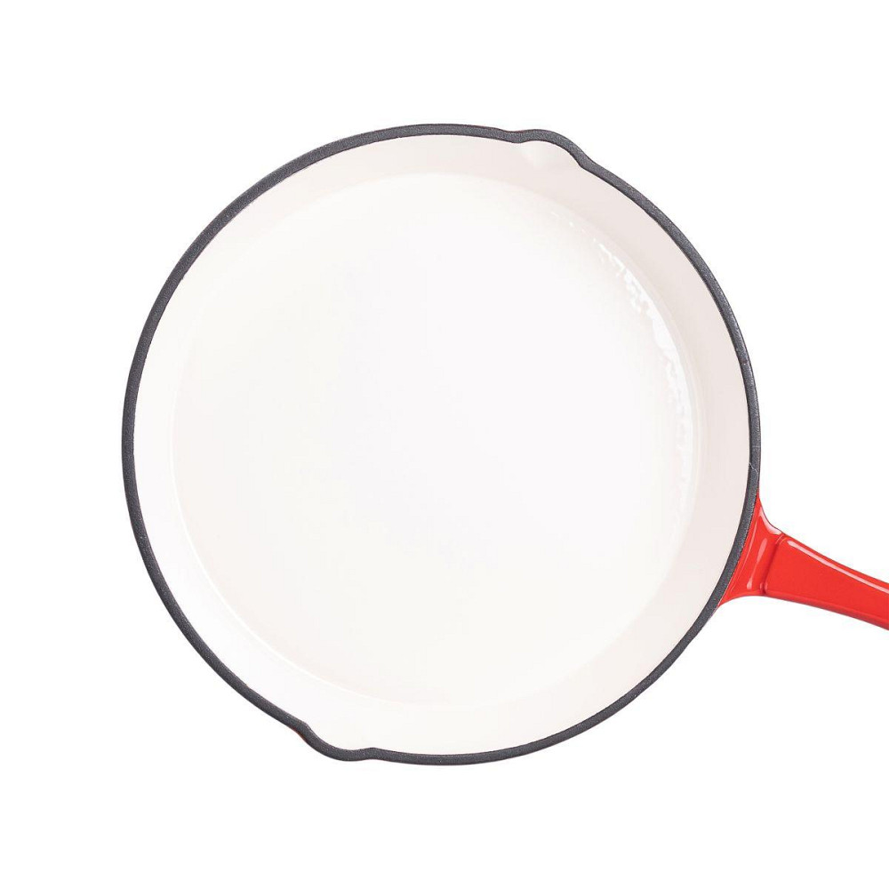 Набор чугунной посуды для приготовления 3 кастрюли и сковорода с эмалированным покрытием Красный HP-1-4 Киев - изображение 5