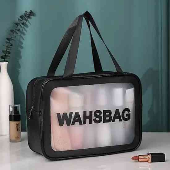 Прозора сумка-косметичка Washbag Big Black 30 см Вінниця