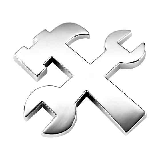 Наклейка 3 см Знак Молоток і ключ Київ