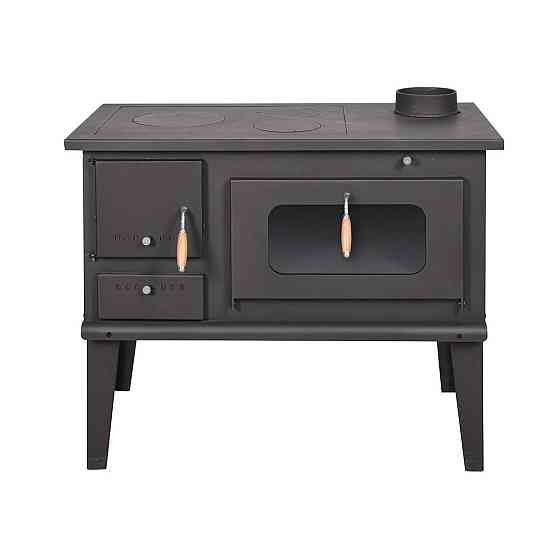 Піч-кухня на дровах Hosseven 4014 з духовкою та варильною поверхнею 8 кВт до 60 м2 опалювально-варильна піч Туреччина Київ