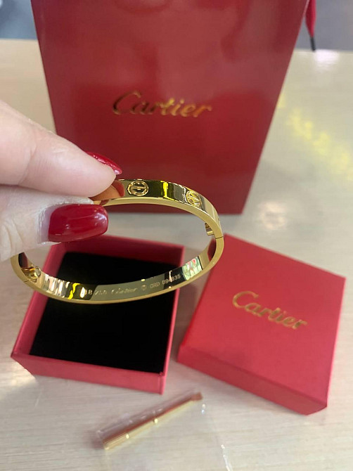 Cartier браслет love з викруткою лимонне золото з упаковкою/ Картіє браслет з пакованням Одеса - фото 1