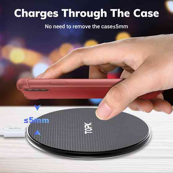 Беспроводное зарядное устройство Topk Wireless Charger B01W (Красное) Николаев
