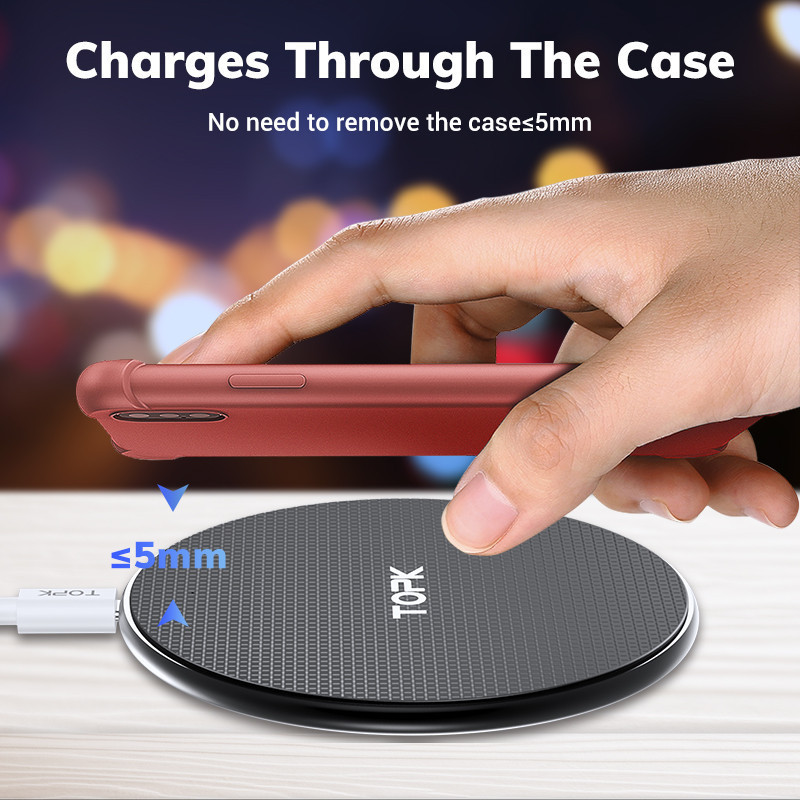 Беспроводное зарядное устройство Topk Wireless Charger B01W (Красное) Николаев - изображение 6