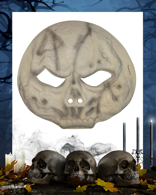 Маска Череп для Хелловін 20 на 19 см бежевий Київ - фото 1