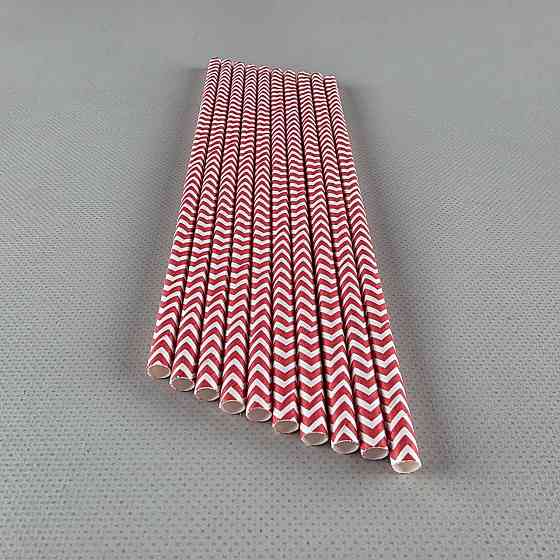 Соломка трубочка паперова Ø 5 мм 20 см "Ялинка" червона 25 шт (1 пачка) Харків