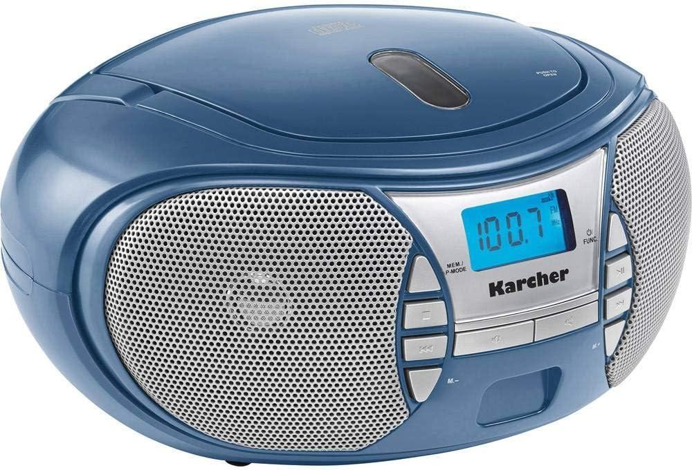 Портативний CD-програвач Karcher RR 5025-C синій CD/FM, AUX-In, мережа/батарейки, стерео 2x1.1 Вт Київ - фото 2