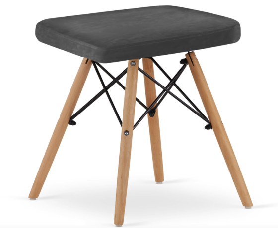 Табурет Leobert Werk квадратний з дерев'яними ніжками сірий темний Київ