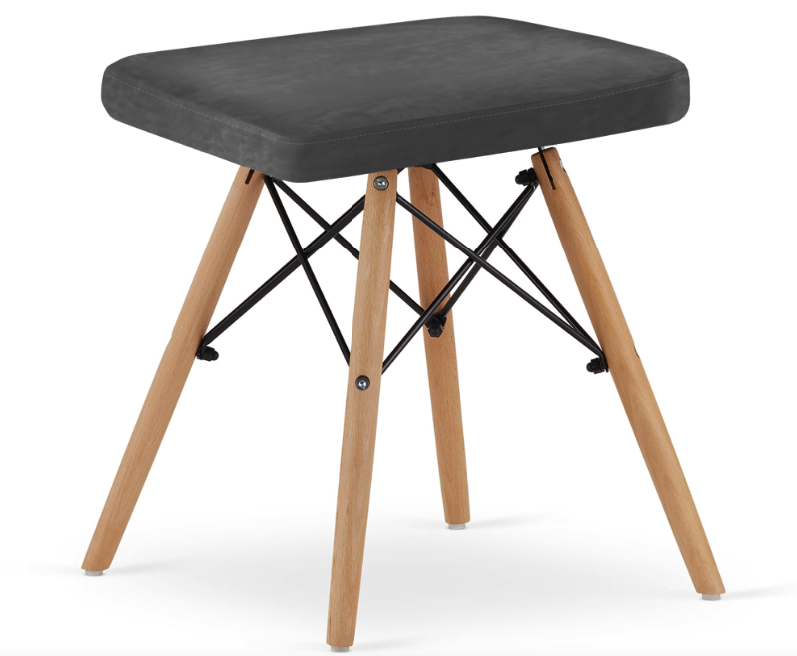 Табурет Leobert Werk квадратний з дерев'яними ніжками сірий темний Київ - фото 1