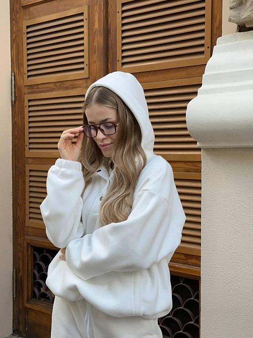 Женский теплый базовый костюм двойка из двухстороннего флиса. Молочный, 46/48 Одесса - изображение 5