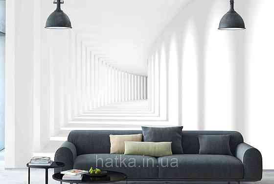 Шпалери вінілові на флізелін 9985 розширюють простір сходи коридор йдуть у даль 3д Київ