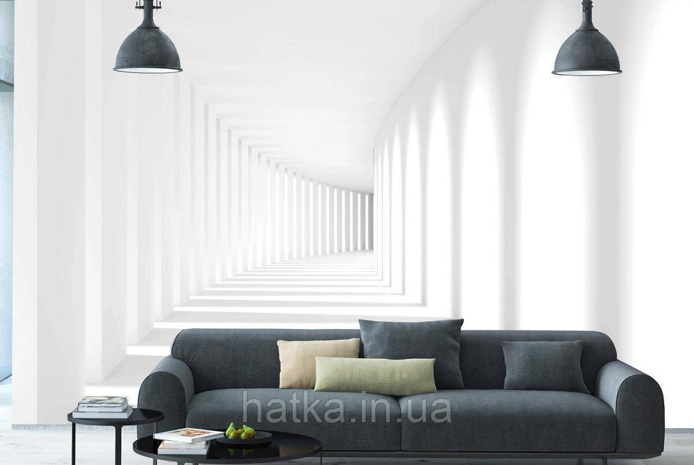 Шпалери вінілові на флізелін 9985 розширюють простір сходи коридор йдуть у даль 3д Київ - фото 1