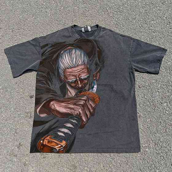 Футболка чоловіча з принтом аніме Аніме Сакамото Дайс Сакамото оверсайз (S/M/L) Черний Дніпро