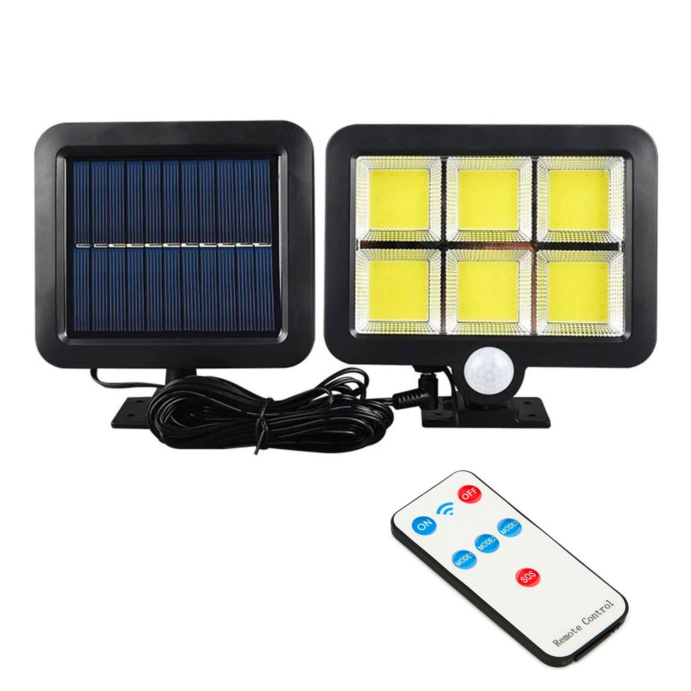 Вуличний Led ліхтар на сонячній батареї BK-128-6COB + пульт / Настінний світильник з датчиком руху Київ - фото 3