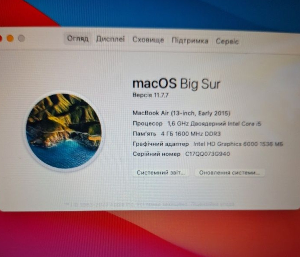 Ноутбук MacBook Air 13 Core i5 Київ - фото 2