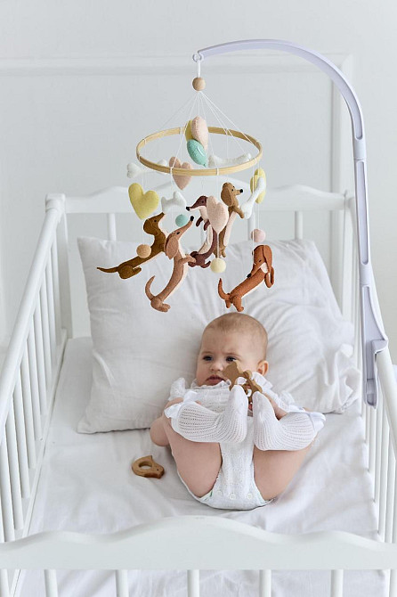 Дитячий мобіль на ліжечко для немовлят WoollyFox "Кумедні такси" Київ - фото 5