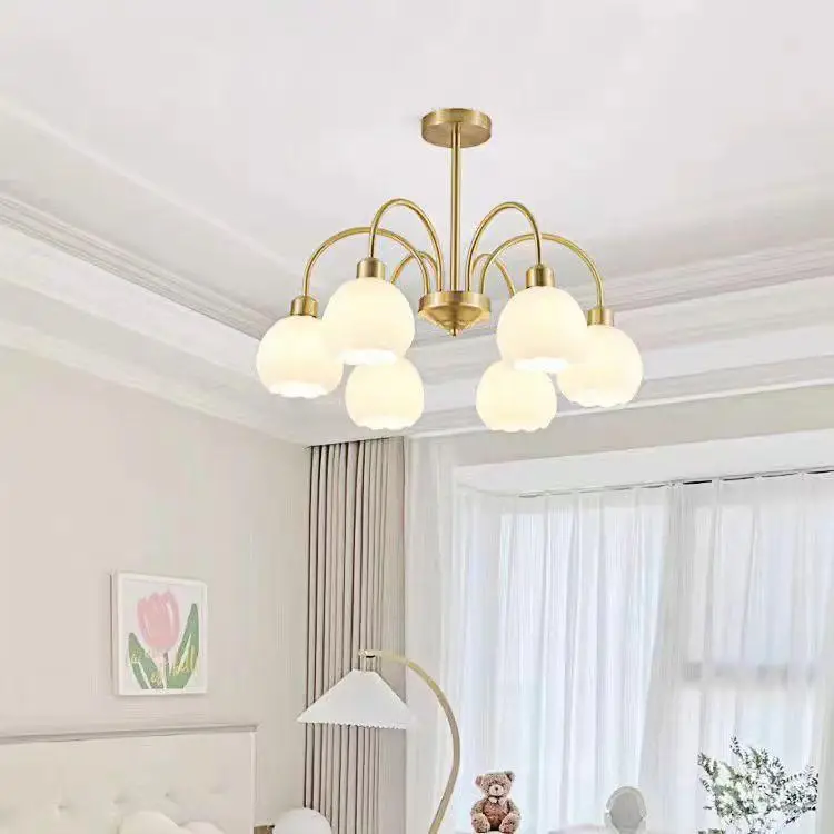 Світлодіодна люстра Тюльпан 5000 (Золота) на 6 плафонів Київ - фото 3