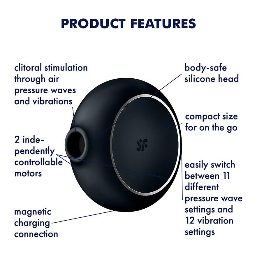 Вакуумный стимулятор Satisfyer Pro To Go 3 для клитора, с вибрацией, черный, 8.7 х 8.6 см Sex Aura Киев - изображение 5