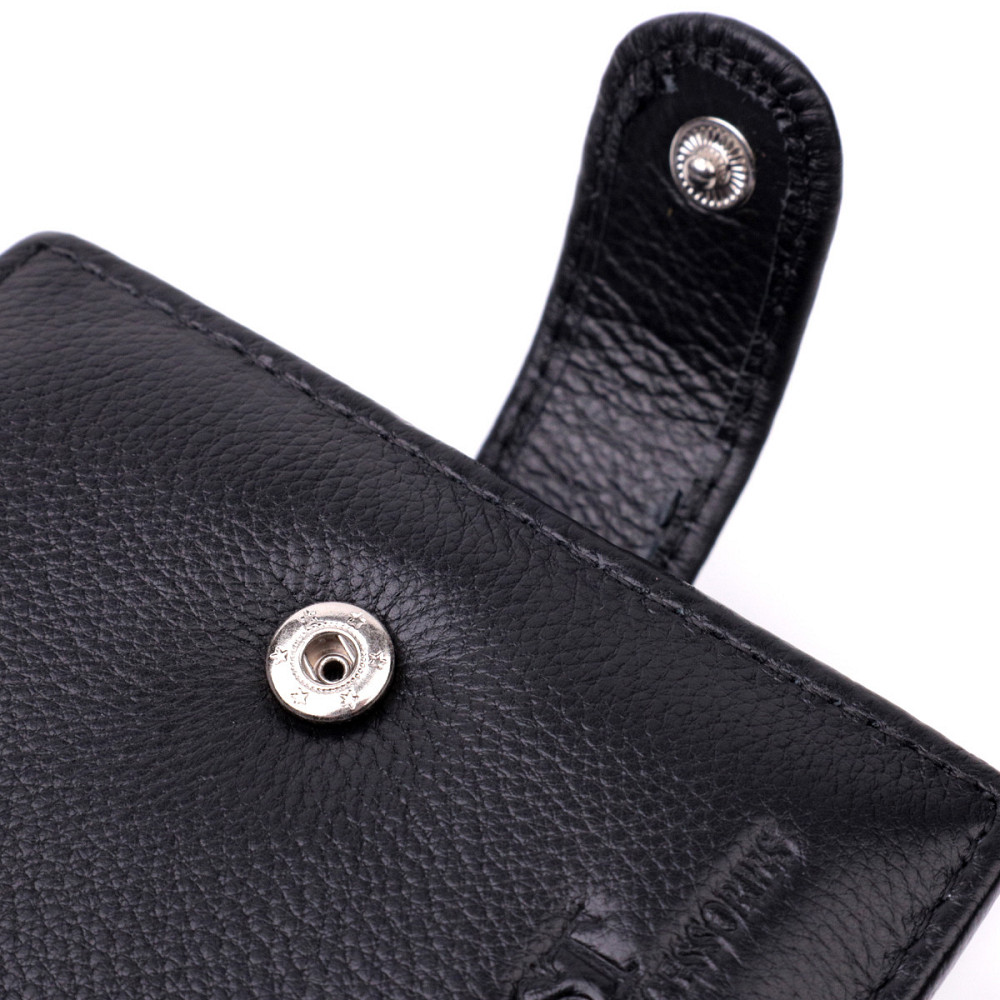 Чоловічий горизонтальний шкіряний гаманець чорний (ST Leather) Київ - фото 14