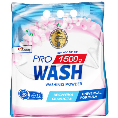 Пральний порошок Pro Wash Universal Весняна свіжість 1.5 кг (4823128004868) Вінниця - фото 1