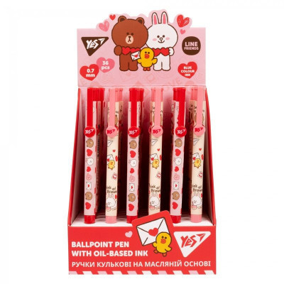 Ручка шариковая Yes Line Friends Love Letter автоматическая 0,7 мм синяя (412119) Винница - изображение 4