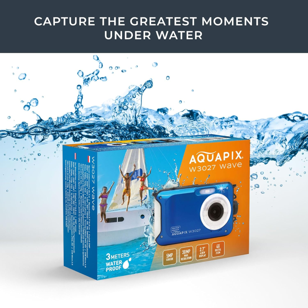 Цифрова підводна камера Easypix Aquapix W3027-M Wave Marine Blue водонепроникний компактний фотоапарат (синій) Київ - фото 7
