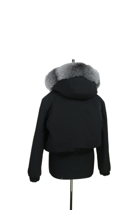 Бомбер женский с мехом блюфрост 50 Черный Харьков - изображение 4