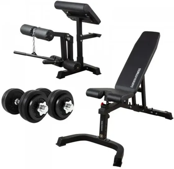 Тренажер Darwin Fitness Лавка Treningowa Fb90 I 2 X Гантелі 15Kg Київ