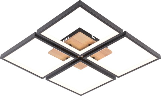 VALESO Люстра стельова світлодіодна VALESO /4 з пультом, LED 82W, димер, Чорний+Дерево Киев