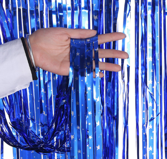 Дождик для фотозоны с принтом звезд 2 м на 1 м синий Киев