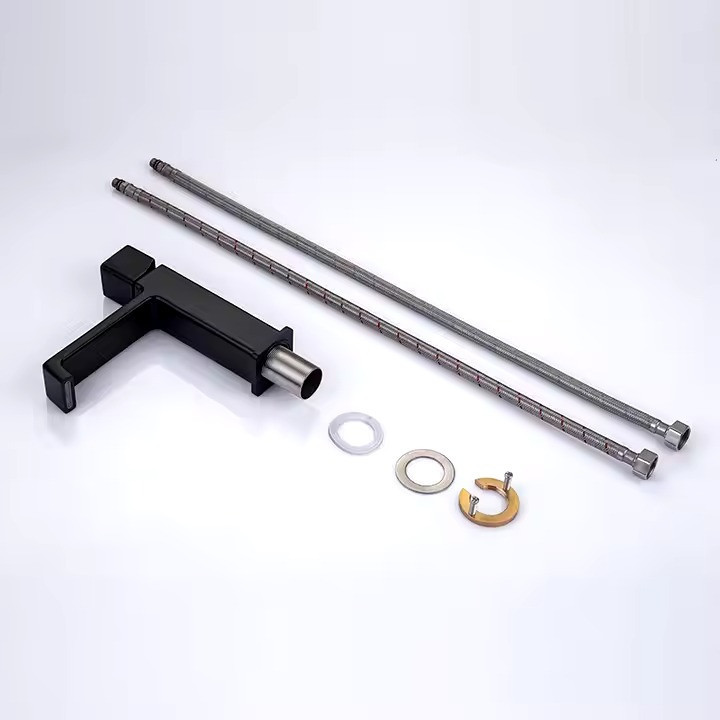 Смеситель для умывальника, раковины из латуни дизайнерский, однорычажный цвет черный Каменец-Подольский - изображение 2