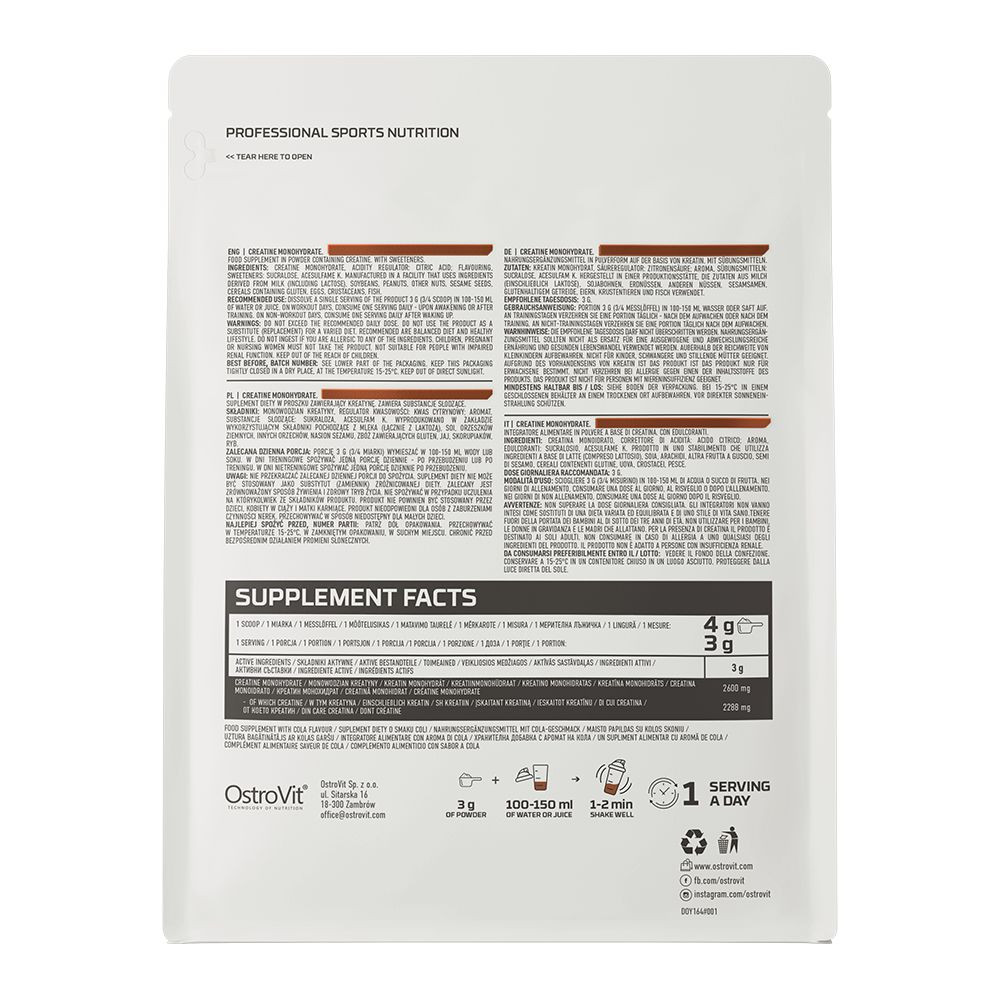 Креатин Ostrovit Creatine 300 g (Lemon) Луцк - изображение 2