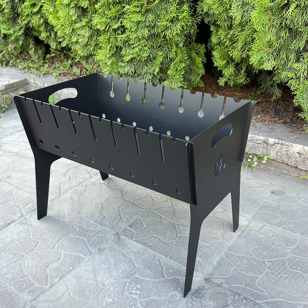 Мангал розбірний Mzavod Фенікс на 8 шампурів (сталь 3 мм) Чорний Вінниця - фото 1