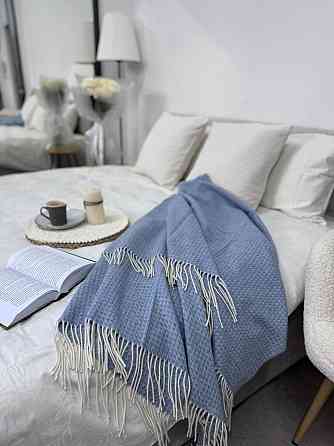 Vladi Плед Vladi 140х200 см Familia із супертонкої вовни з кашеміром Новозеландський блакитний Коломия