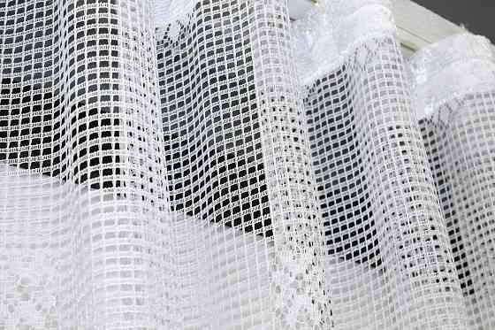 Тюль сітка висотою 1,5м, колекції "Juli" колір білий з зеленим 1377т Київ