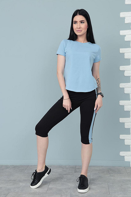 Спортивний костюм з бриджами "Dion" оптом | Норма Блакитний, 42-44 Київ - фото 2