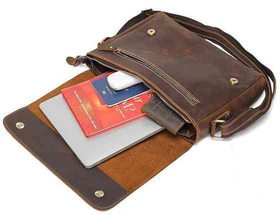 Сумка чоловіча crazy horse Vintage 14780 Коричнева Київ